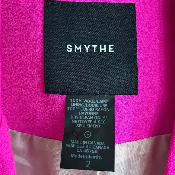 SMYTHE Tailored Hot Pink Wool Blazer - Picture 9 of 9